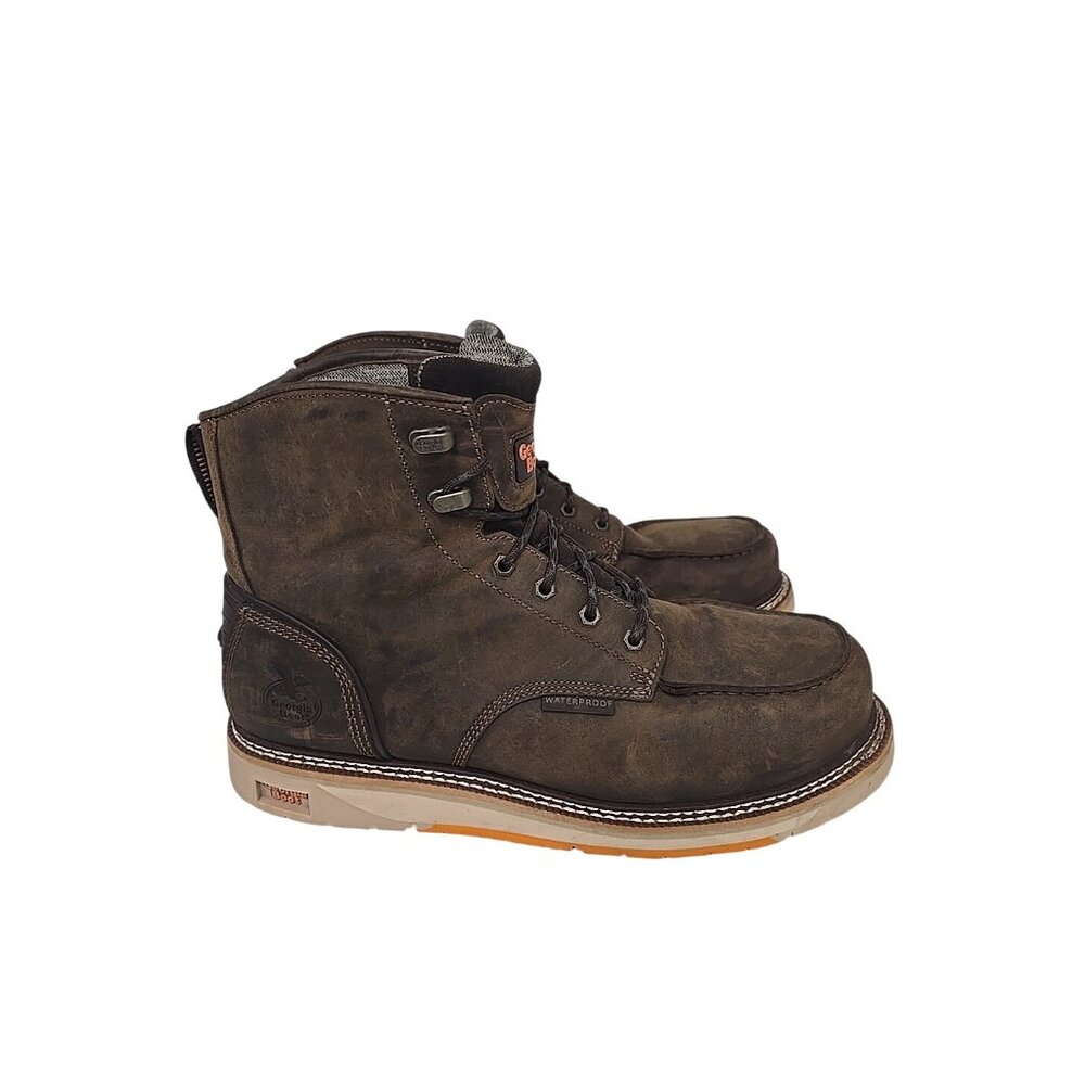 Georgia Men's GB00592 6" Waterproof Wedge Composite Toe Boot Brown Size 12M - Picture 2 of 8